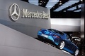 Mondial de l'Automobile de Paris 2012 - Mercedes SLS AMG Electric Drive bleu chrome 3/4 arrière droit