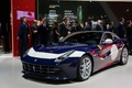 Mondial de l'Automobile de Paris 2016 - Ferrari F12 Berlinetta bleu 3/4 avant gauche