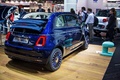 Mondial de l'Automobile de paris 2016 - Fiat 500C Riva bleu 3/4 arrière droit