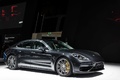 Mondial de l'Automobile de Paris 2016 - Porsche Panamera II Turbo anthracite 3/4 avant droit