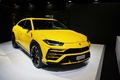 Mondial de l'Automobile de Paris 2018 - Lamborghini Urus jaune 3/4 avant droit