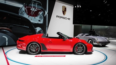 Mondial de l'Automobile de Paris 2018 - Porsche 991 Speedster Concept rouge profil