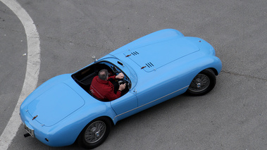 Rétromobile 2012 - Talbot-Lago bleu 3/4 arrière droit vue de haut