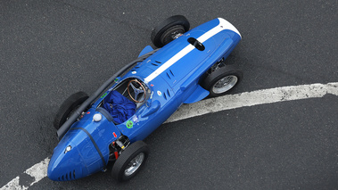 Rétromobile 2013 - monoplace bleu 3/4 arrière droit vue de haut