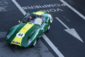 Lotus Eleven vert/jaune 3/4 avant gauche vue de haut