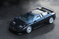 Bugatti EB110 noir 3/4 avant gauche vue de haut