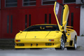 Rétromobile 2016 - Lamborghini Diablo jaune 3/4 avant gauche porte ouverte