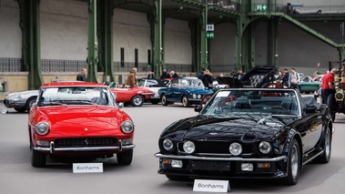 Bonhams - Paris 2017 - Aston Martin V8 Vantage Volante noir 3/4 avant gauche