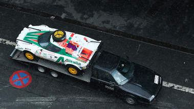 Rétromobile 2018 - Lancia Stratos HF Gr. IV Alitalia 3/4 arrière gauche vue de haut