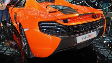 McLaren 650S Spider orange 3/4 arrière gauche