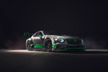 Bentley Continental GT3 blanc/vert 3/4 avant droit