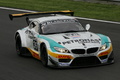 BMW Z4 GT3 gris 3/4 avant droit vue de haut