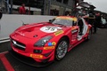 Mercedes SLS AMG GT3 rouge 3/4 avant gauche porte ouverte