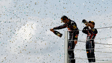 Brésil 2011 Webber et Vettel podium