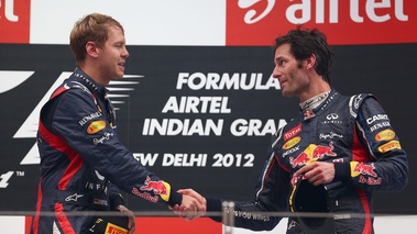 F1 GP Inde 2012 podium Vettel et Webber