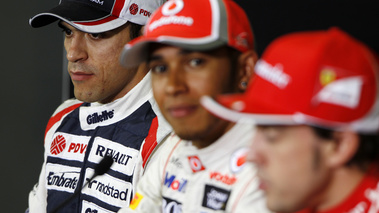 GP Espagne 2012 Maldonado Hamilton et Alonso en conférence de presse