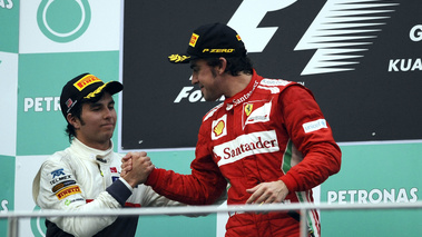 GP Malaisie 2012 podium Alonso et Perez