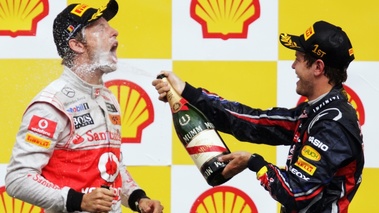 Spa 2011 podium Vettel et Button