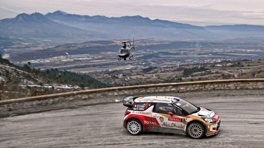 WRC Monte Carlo 2013 Citroën DS3 Loeb profil hélicoptère