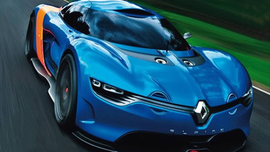 Alpine A110-50 - bleu - 3/4 avant, dynamique