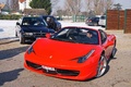 Cars & Coffee Paris - Ferrari 458 Spider rouge 3/4 avant gauche