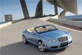 Bentley Continental GTC bleue 3/4 avant