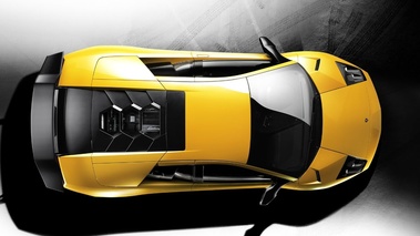 Lamborghini Murcielago LP 670-4 SV-jaune-vue aérienne