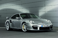 Porsche 911 GT2 grise 3/4 avant droit