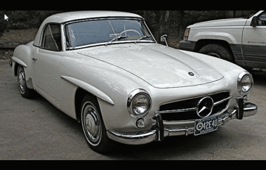 MERCEDES BENZ 190 SL 1958 - Vue 3/4 avant droit capote blanche